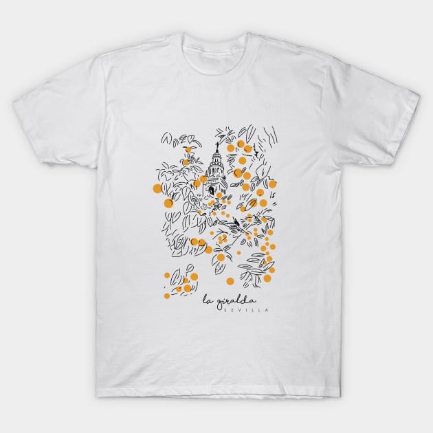 Giralda Tower | Oranges Trees | Love Seville | Seville Spain | Andalusia | Traveling | Travel | Europe | Oranges and Trees T-Shirt by Tropical Blood